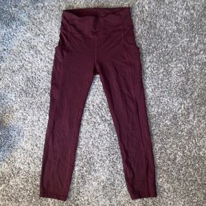 lulu lemon maroon leggings